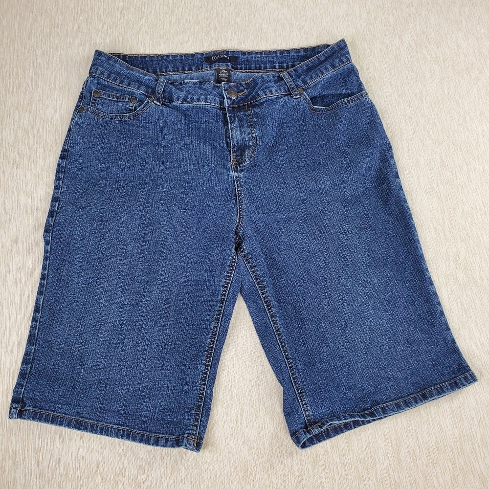 Roz & Ali Women's Denim Shorts size 16 Blue Jean Boho Hippie